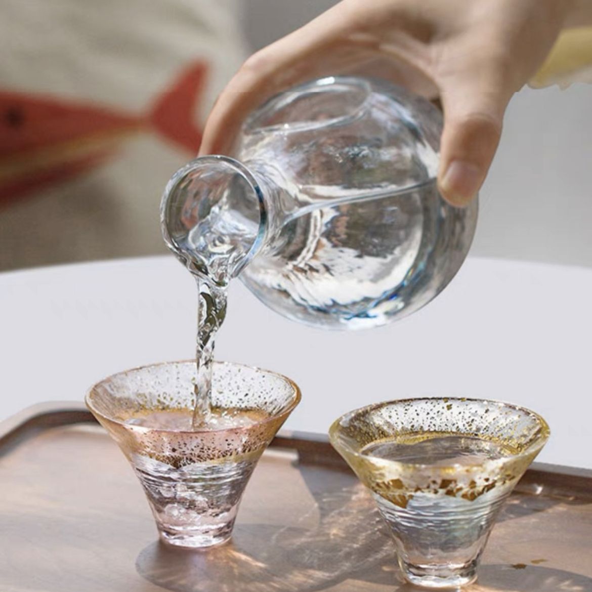 Gold Leaf Sake Cup Inspired by Mount Fuji