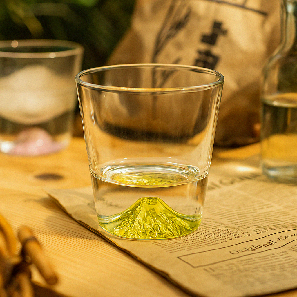 wine glass wine glasses stemless wine glasses Japanese style fuji mountain crystal glasses Japanese style whiskey glass Japanese glassware Japanese scotch glasses father's day gift father's birthday gift dad's gift stemless glasses crystal wine glasses