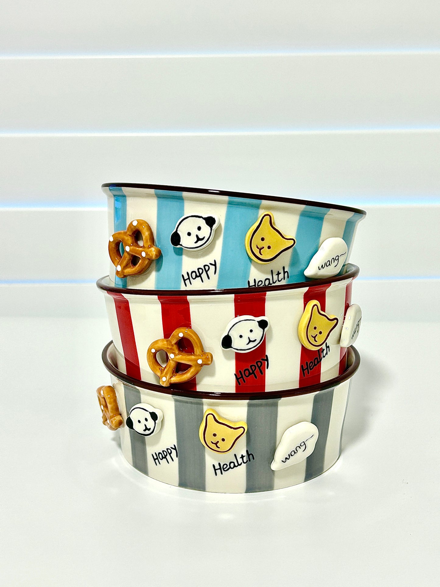 Happy Puppy Ceramic Snack Bowl Short 780ML - Light Blue