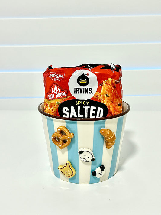 Happy Puppy Ceramic Snack Bowl Tall 1130ML - Light Blue