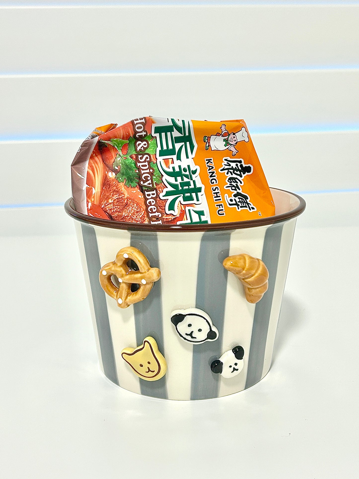 Happy Puppy Ceramic Snack Bowl Tall 1130ML - Grey