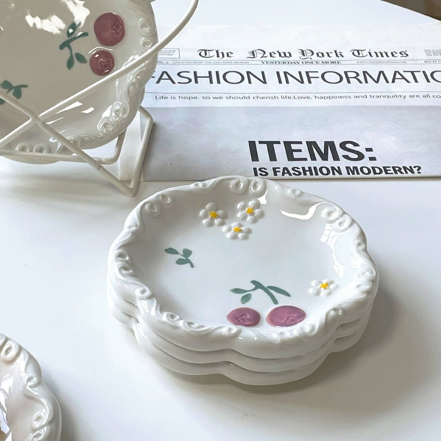 Vintage Bloom Cake Plate