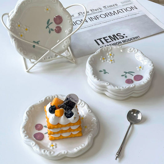 Vintage Bloom Cake Plate