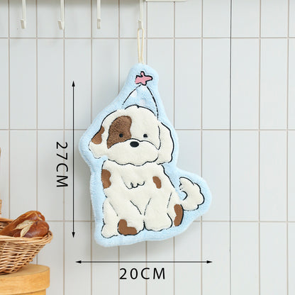 Cute hand towel coral fleece towels strong water absorbing cute animal pattern free gift wrapping free shipping good quality puppy pattern 