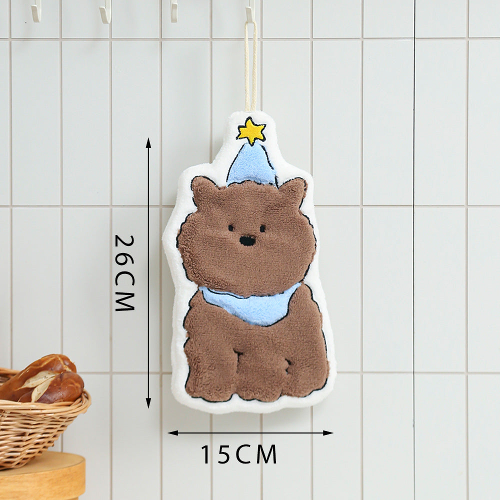 Cute hand towel coral fleece towels strong water absorbing cute animal pattern free gift wrapping free shipping good quality