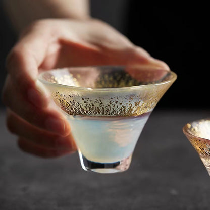 Gold Leaf Sake Cup Inspired by Mount Fuji