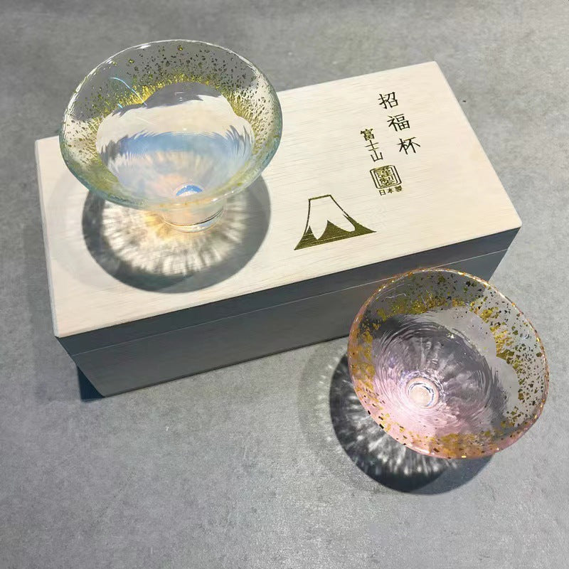 Gold Leaf Sake Cup Inspired by Mount Fuji