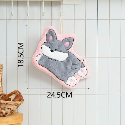 Cute hand towel coral fleece towels strong water absorbing cute animal pattern free gift wrapping free shipping good quality