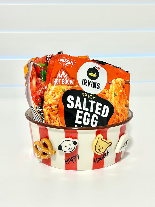 Happy Puppy Ceramic Snack Bowl Short 780ML - Red