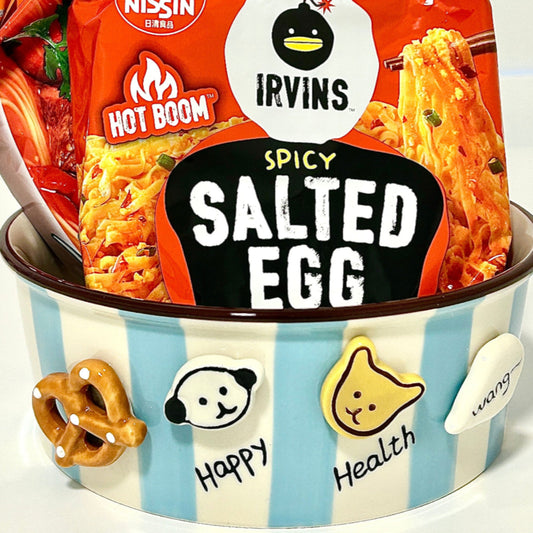 Happy Puppy Ceramic Snack Bowl Short 780ML - Light Blue
