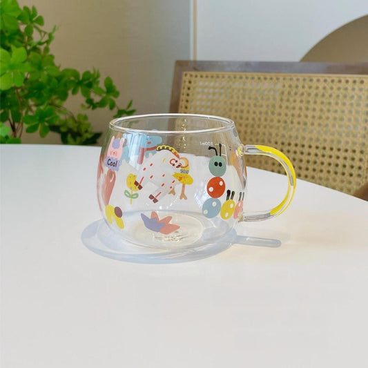 Adorable Animal Glass Mug with handle 300ML - Party